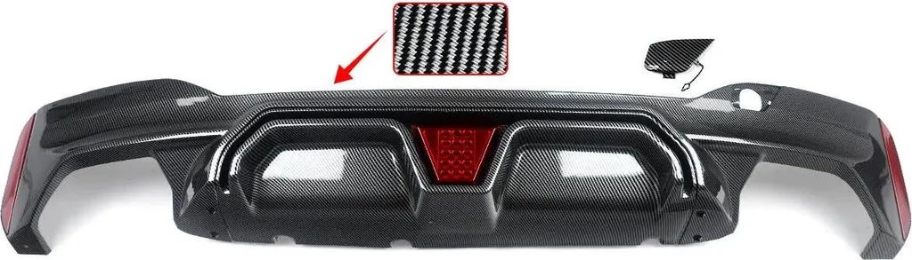 Diffuseur arrière pour look tuning carbone et installation simple