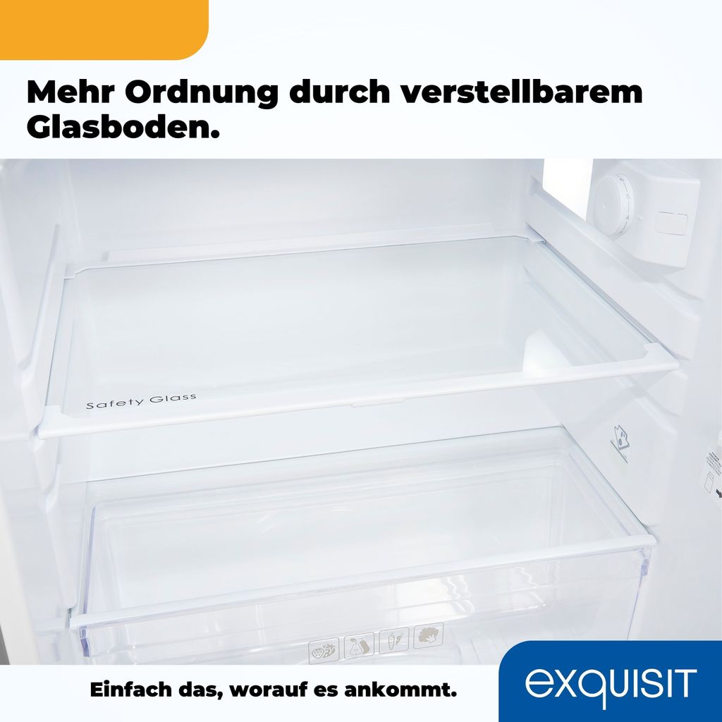 Exquisit Kühlschrank KS16-4-HE-040E inoxlook | Nutzinhalt: Produktbild 7