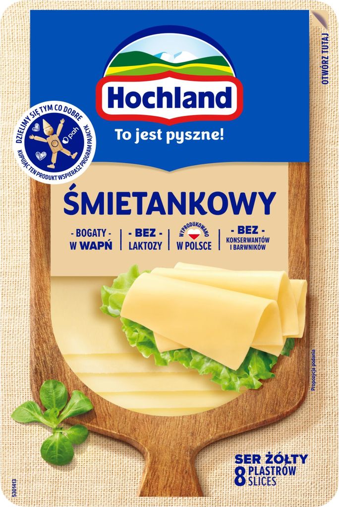 Hochland Ser żółty śmietankowy w plastrach 135 g Zdjęcie produktu 