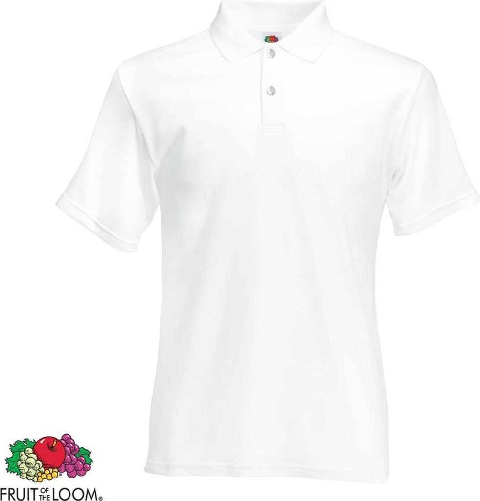 Fruit of the Loom Original Herren-Polo Shirt Weiß XXL