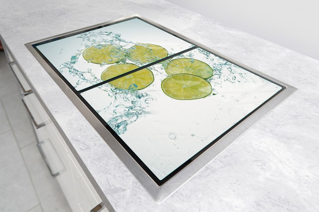 Glas-Schutzplatte für die Küche, 2x35x52 cm, Limette Produktbild 
