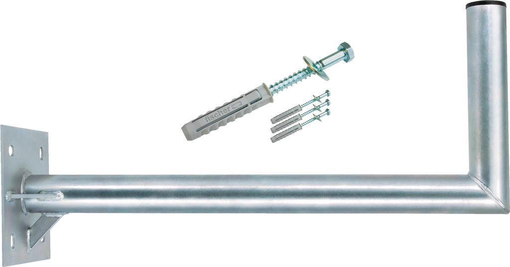 PremiumX 60cm Wandhalter Stahl verzinkt mit Verstrebung Schraubensatz