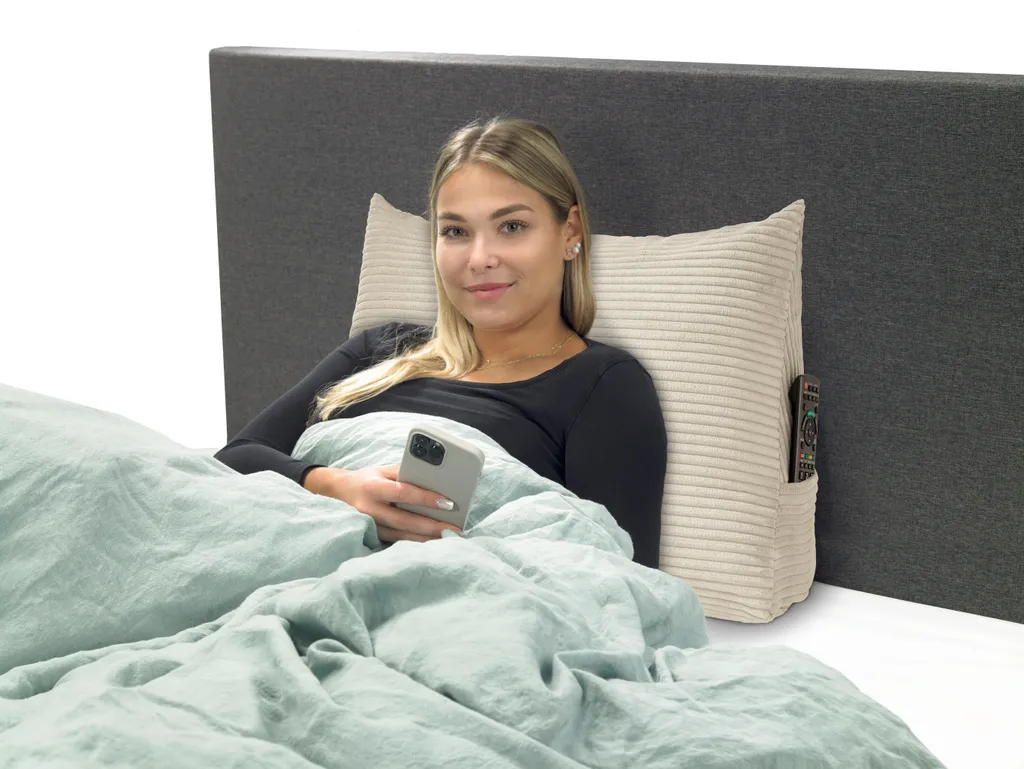 XDREAM Cuscino Lettura Letto 70x40x20cm Beige - Ergonomia e Design - 3