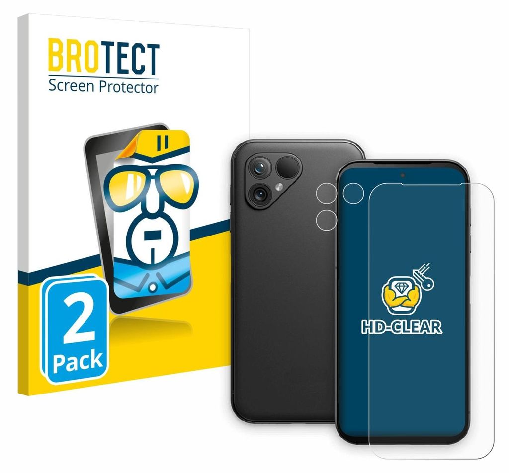 2x Für Fairphone 5 (Display+Kamera) Schutzfolie BROTECT Displayschutz Display Schutz Folie Klar Transparent