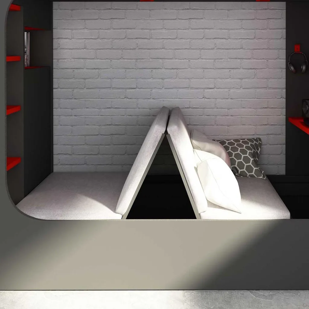 Sommier 90x200 pliable pour lit mezzanine Graham avec assise de détente