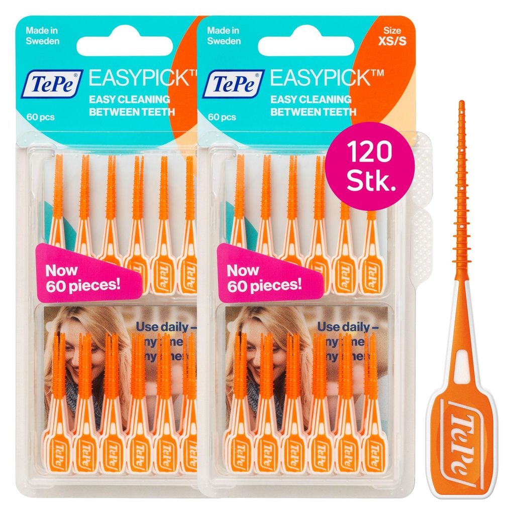 120 St. TePe EasyPick im Doppelpack, XS/S, 2 x 60 Stück, Produktbild 