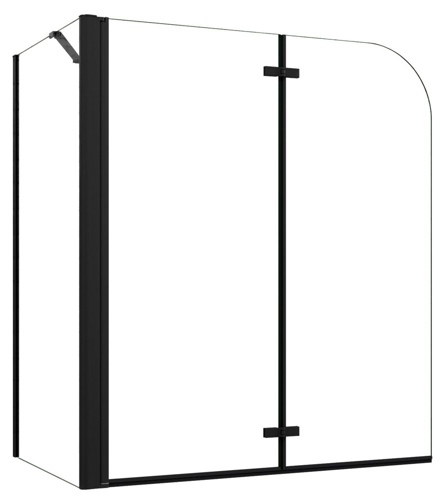 Duschspa 120x140cm 2-teilig Faltwand Schwarz Produktbild 