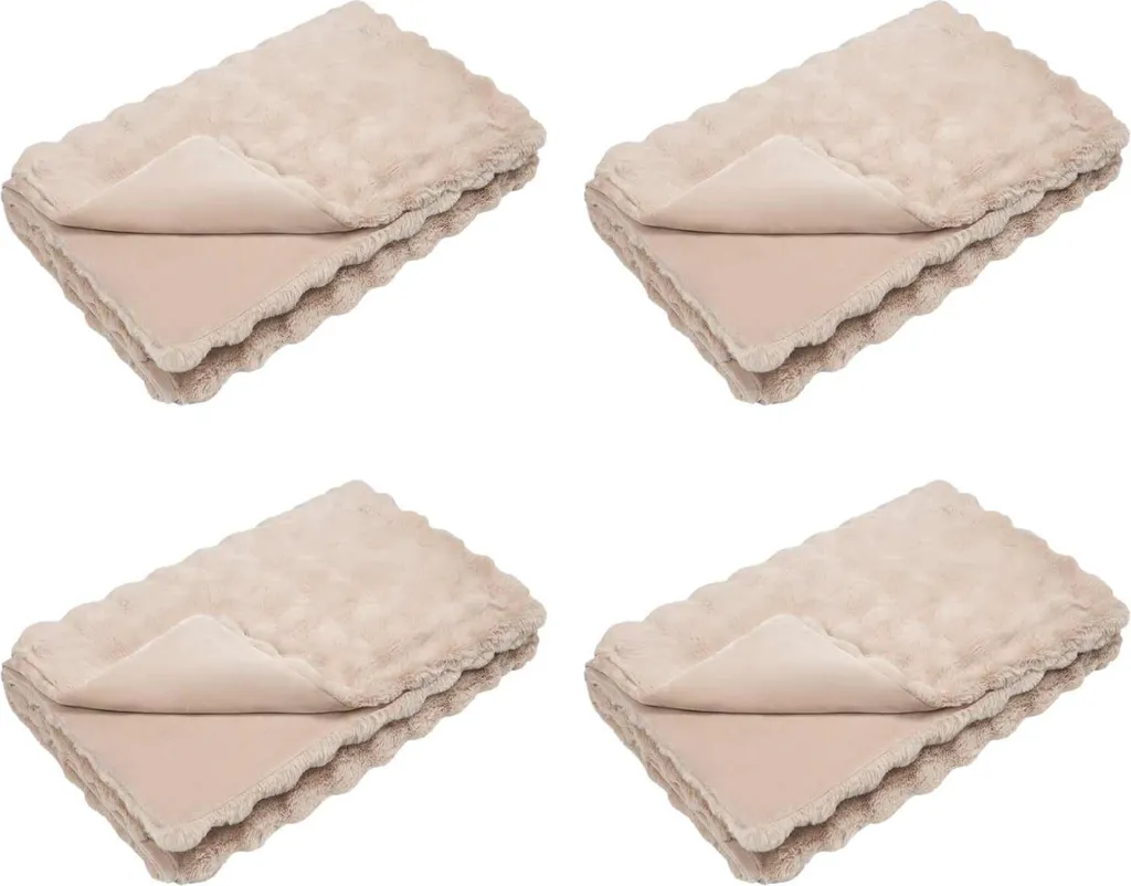 Couverture Antidérapante Fourrure Lapin Beige : Ne glisse plus du lit