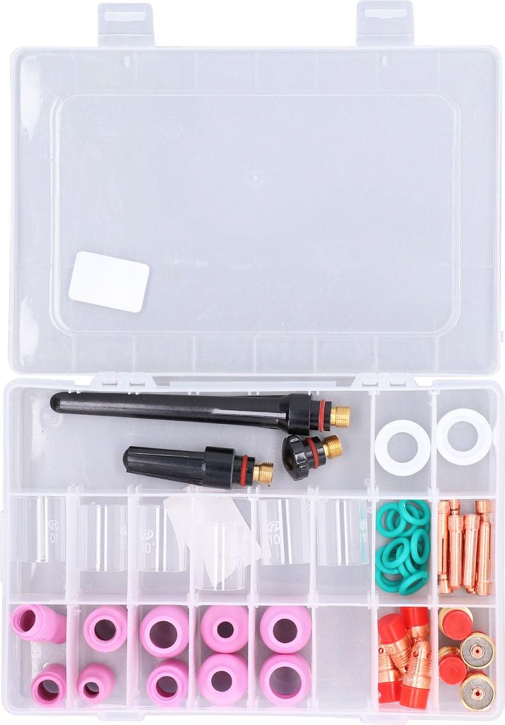 49-teiliges WIG-Schweißzubehör-Set mit Glasbecher, Düse und Spannzange für WP-17, 18 und 26