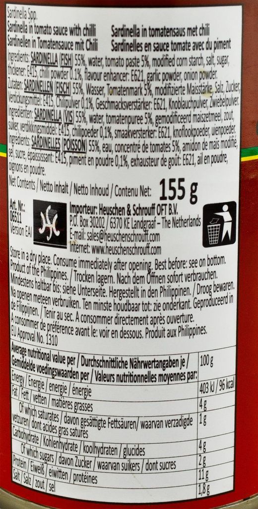 Sardinen in Tomatensauce mit Chili 155 g Produktbild 2