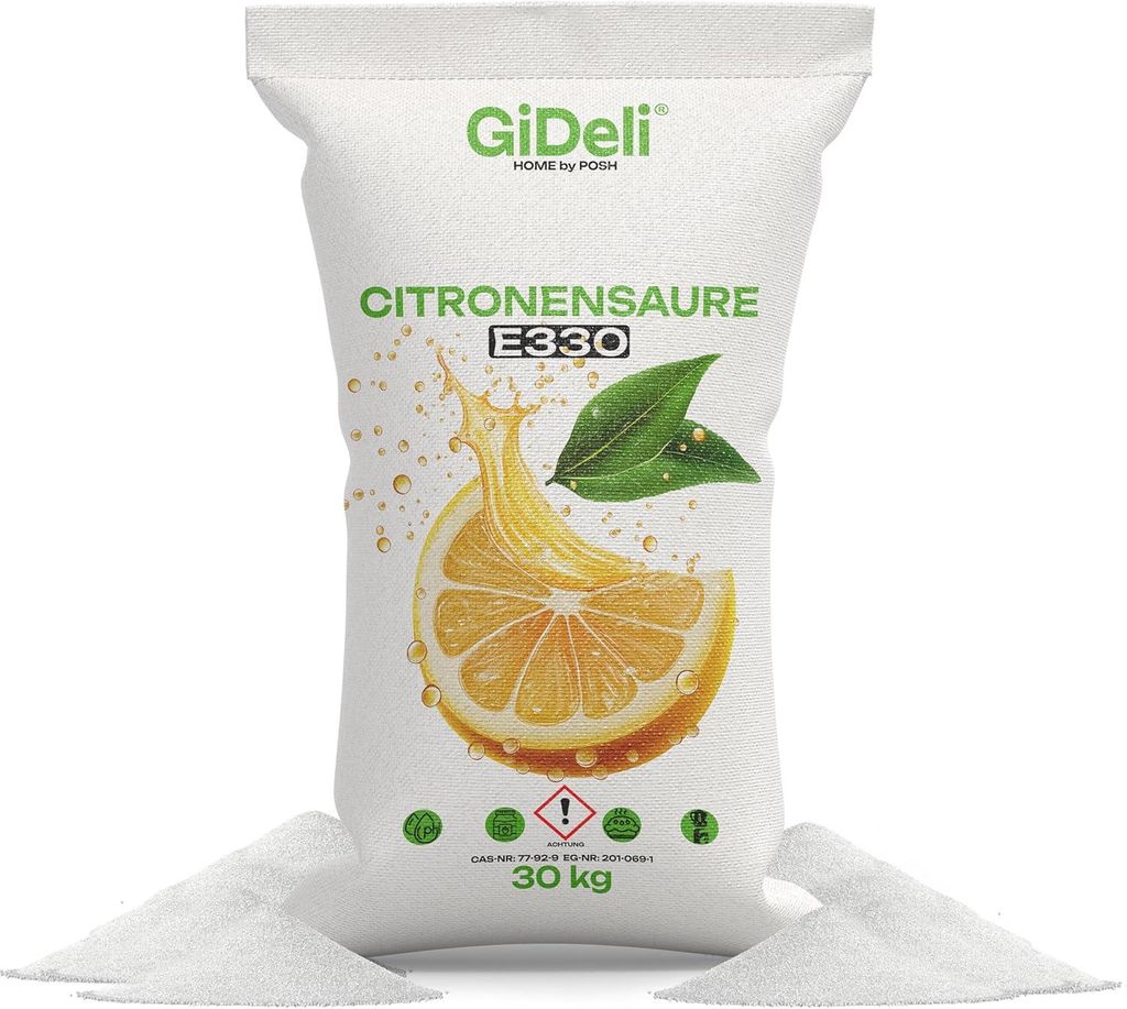 GiDeli Zitronensäure 30kg für Küche Säuerungsmittel Reinigung Premium