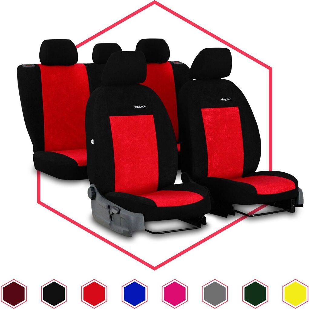 Sitzbezüge Auto Universal Schonbezug Autositzbezüge für Toyota Yaris II Rot Set
