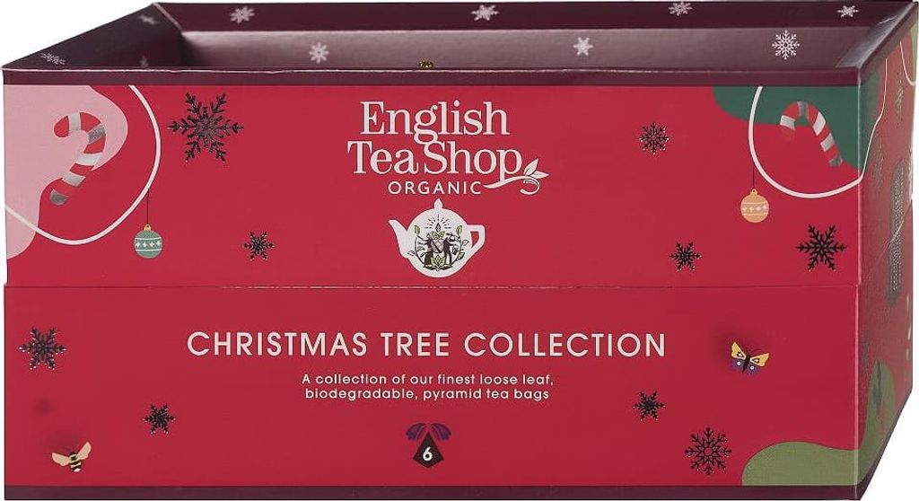 KOLEKCJA HERBATEK NA CHOINKĘ PIRAMIDKI 6 SMAKÓW (6 x 2 g) 12 g - ENGLISH TEA SHOP ORGANIC