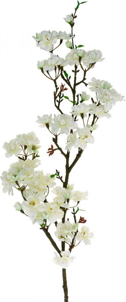 Kirschzweig Weiß künstlich Realistische Frühlingsdeko 110cm Dekozweig Seidenblumen