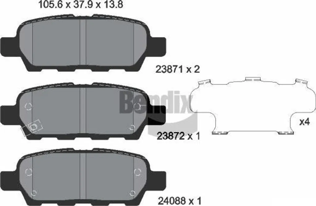 Plaquettes de frein BENDIX pour Nissan Qashqai X-Trail Juke BPD1071