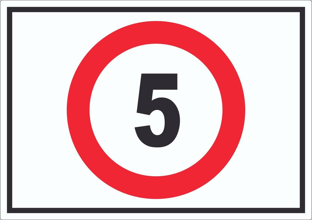 Tempo 5 km/h Geschwindigkeitsbegrenzung Aufkleber Symbol A2 (420x594mm)