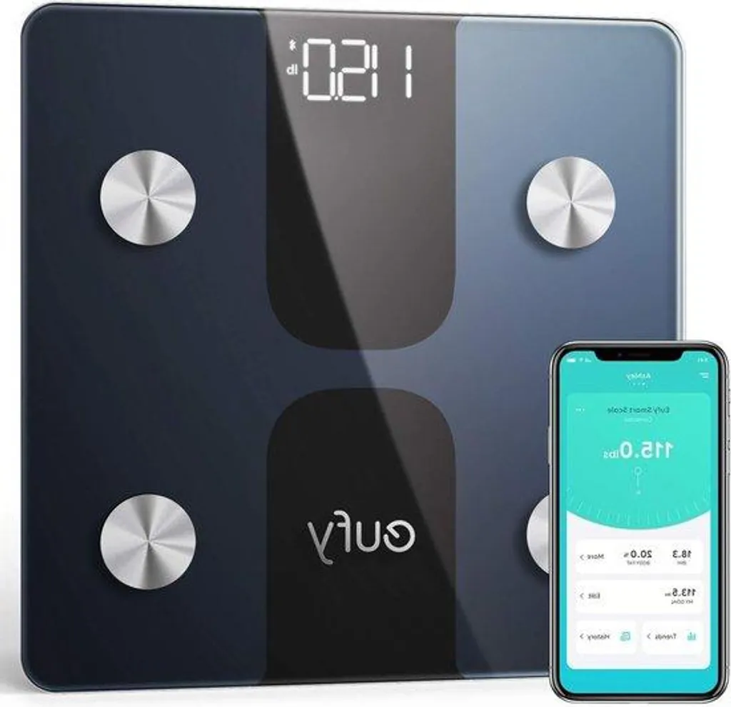 Balance connectée 12 fonctions avec analyse IMC et masse grasse Bluetooth