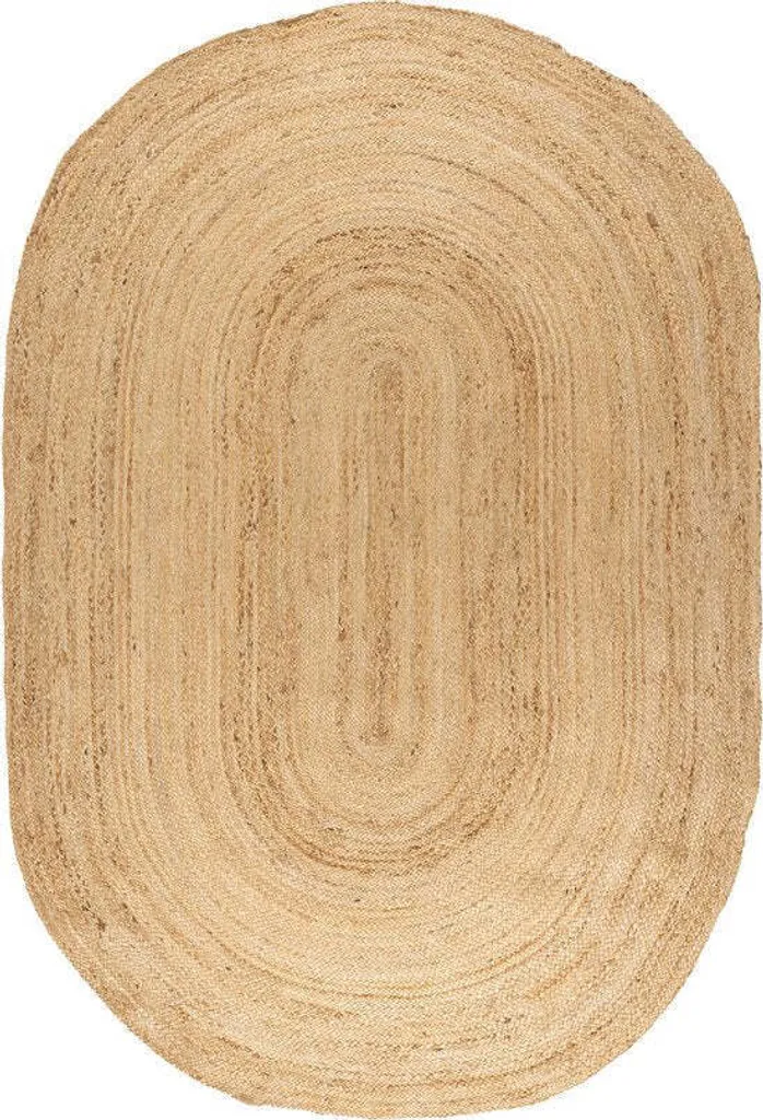 MrCarpet Tapis de Jute Ovale Naturel 160x230 cm - Design Scandinave