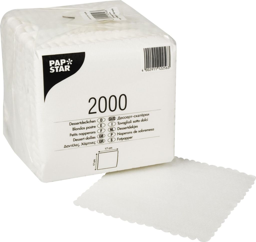 Papstar 12256, Biały, Papier, Monochromatyczny, 17 g/m², Zdjęcie produktu 
