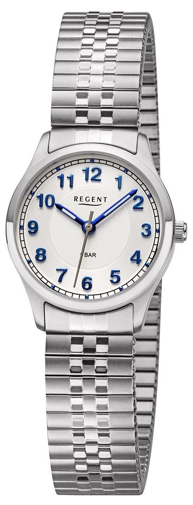 Regent BA-885 Damenuhr mit Zugband Silberfarben