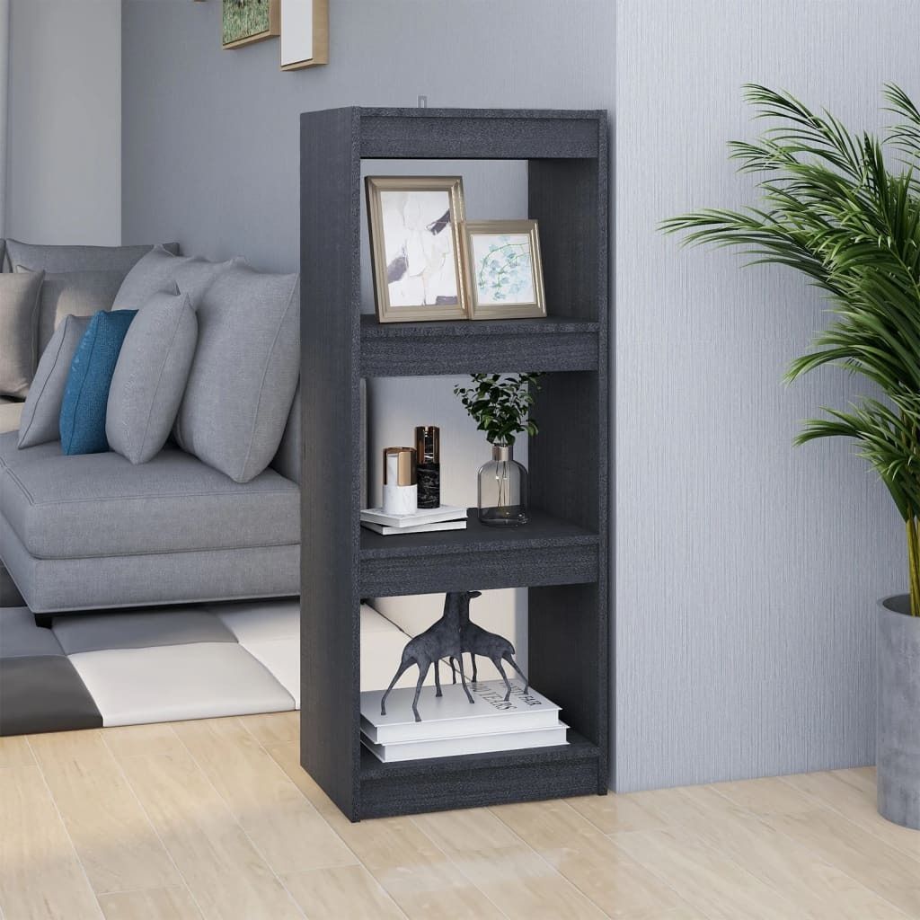 Maison Exclusive - Bücherregal/Raumteiler Grau 40x30x103,5 cm Massivholz Kiefer
