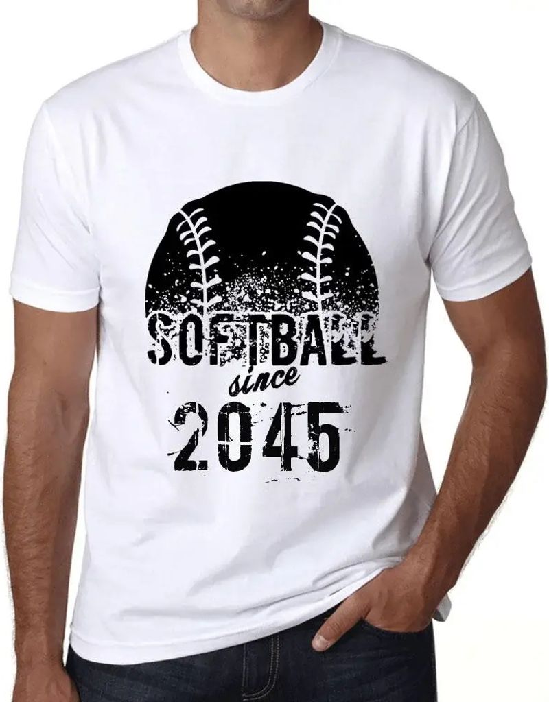 Herren Grafik T-Shirt Softball seit 2045 – Softball Since 2045 – Öko-Verantwortlich Vintage Jahrgang Kurzarm Lustige Druck Geburtstag Geschenk...