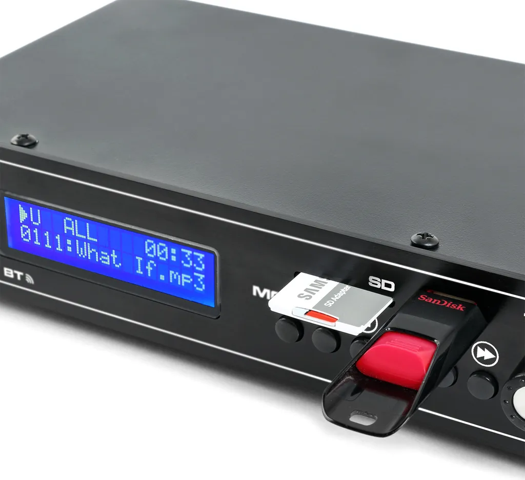 Lecteur Audio Double USB SD Bluetooth Vonyx VX2USB MK2 pour Rack 19 Pouces
