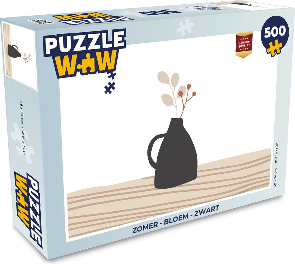 MuchoWow Puzzle 500 Teile Sommer - Blume - Schwarz - 500 Teile - Kinder - Selberbauen - Puzzlespiele
