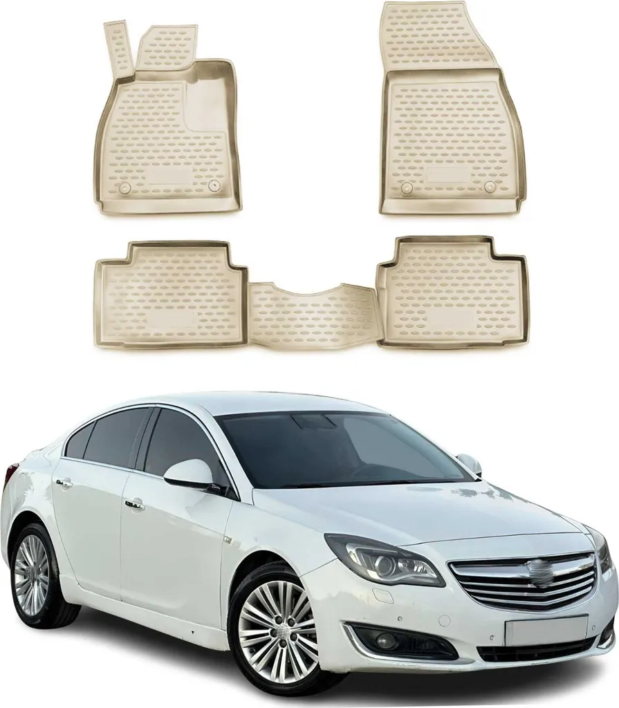 Tappetini Auto Beige Opel Insignia 2008-2017 | Gomma Morbida TPE