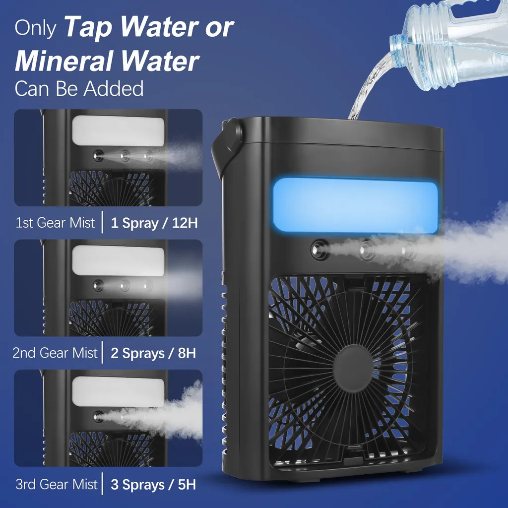 Mini climatiseur USB 700ml avec minuterie programmable et mode nuit - 3