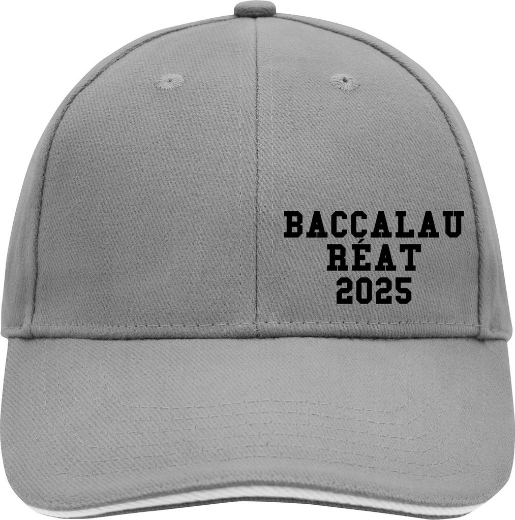 Huuraa Cappy Mütze Baccalauréat 2025 Abschluss Frankreich Dark Grey/White Baumwolle 6-Panel Kappe Geschenkidee