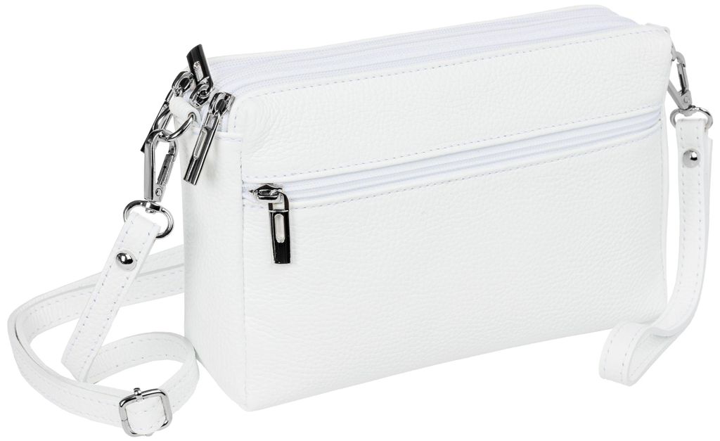 Caspar kleine Leder Umhängetasche Crossbody Bag elegante Damen Tasche mit 3 Fächern - CLASSIC LINE - Modell No.815 - Italy