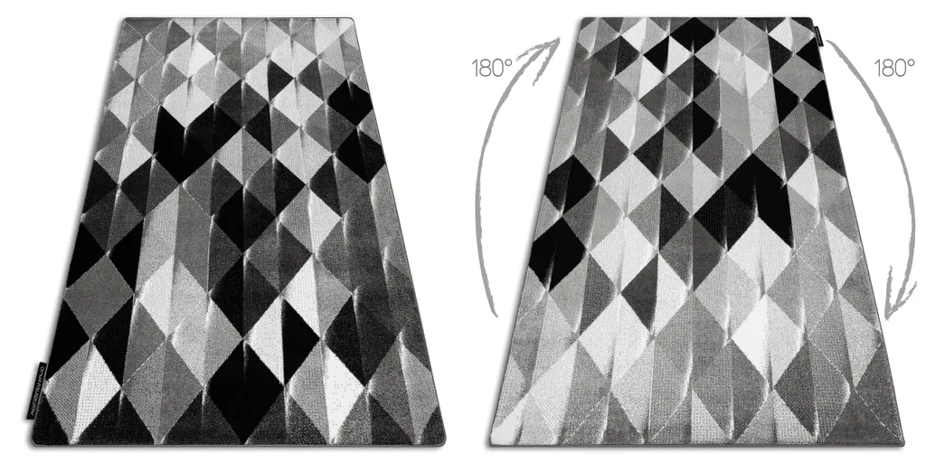 Tapis INTERO PLATIN 3D Triangles Gris 280x370 cm - Design Géométrique - 2