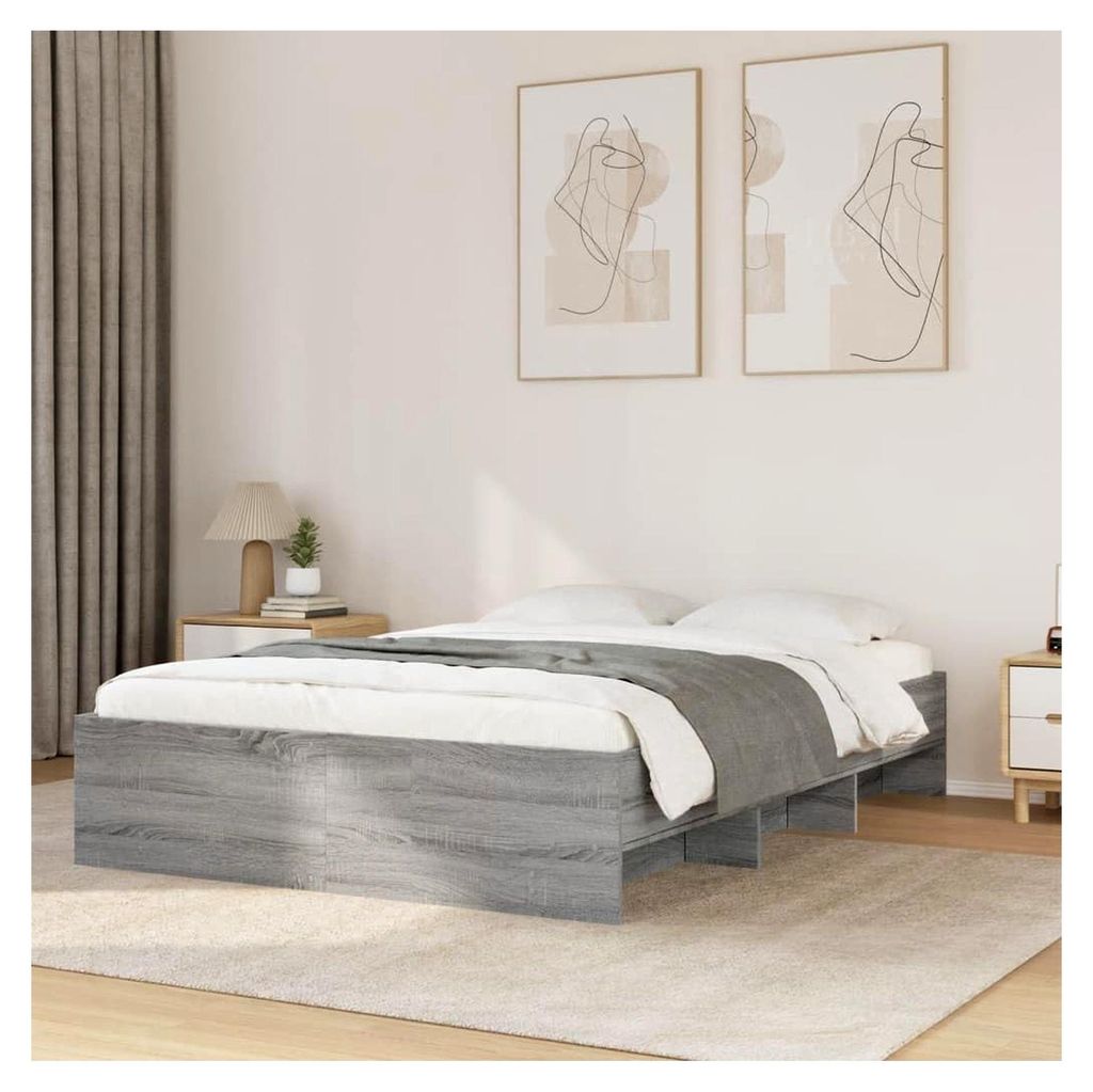 Bettgestell Grau Sonoma 120x200 cm Holzwerkstoff