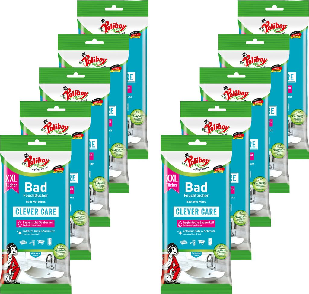 Poliboy Bad Reinigungstücher 10er Set - 240 Stück, Inhalt Produktbild 