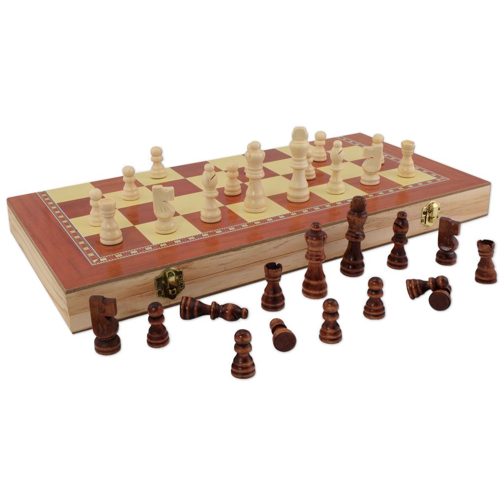 Schach Dame Backgammon Holz Schachfiguren Schachspiel klappbares Schachbrett 