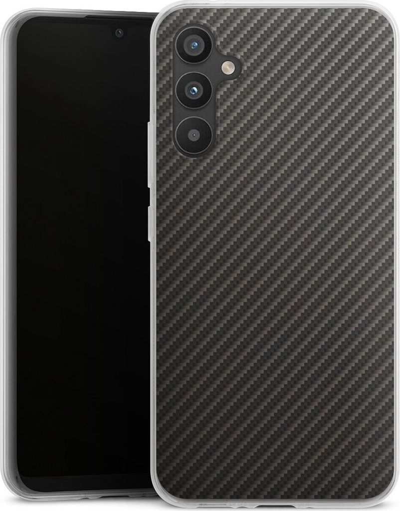 DeinDesign Handyhülle für Samsung Galaxy A34 5G Silikon Hülle Case Smartphone Schutzhülle Carbon Metallic Look Muster