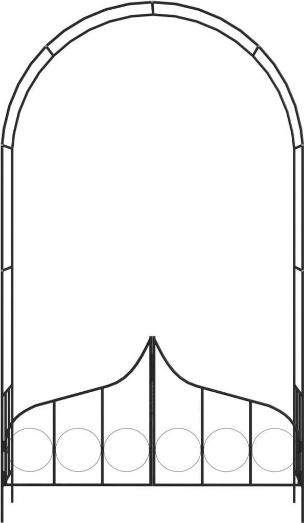 vidaXL Rosenbogen mit Tor Schwarz 138 x 40 x 238 cm Eisen