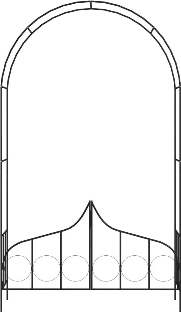 vidaXL Arc de roses avec portail noir en fer robuste 138 x 40 x 238 cm