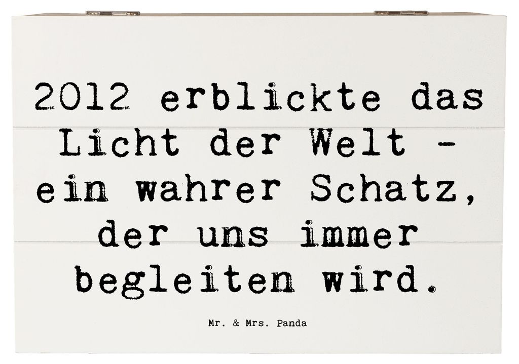Mr. & Mrs. Panda Box Spruch 2012 Geburtstag 22 x 15 cm - Weiß - Geschenk, Geschenkbox, Schatzkiste, Geburtstagsgeschenk, erblickte das Licht der W...