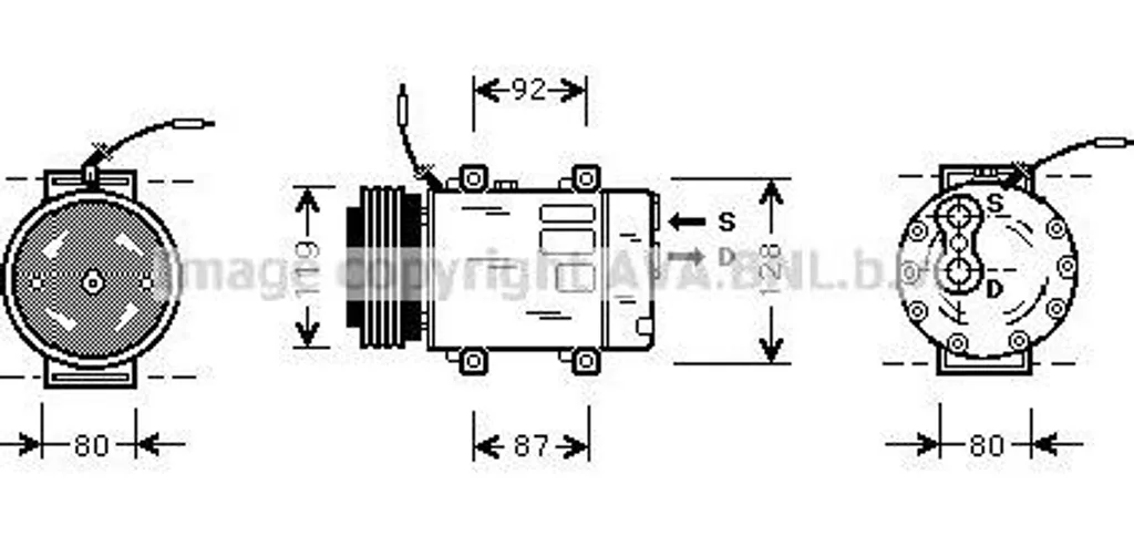 Compresseur de climatisation AVA RTAK283 OE 7438610031 pour Espace