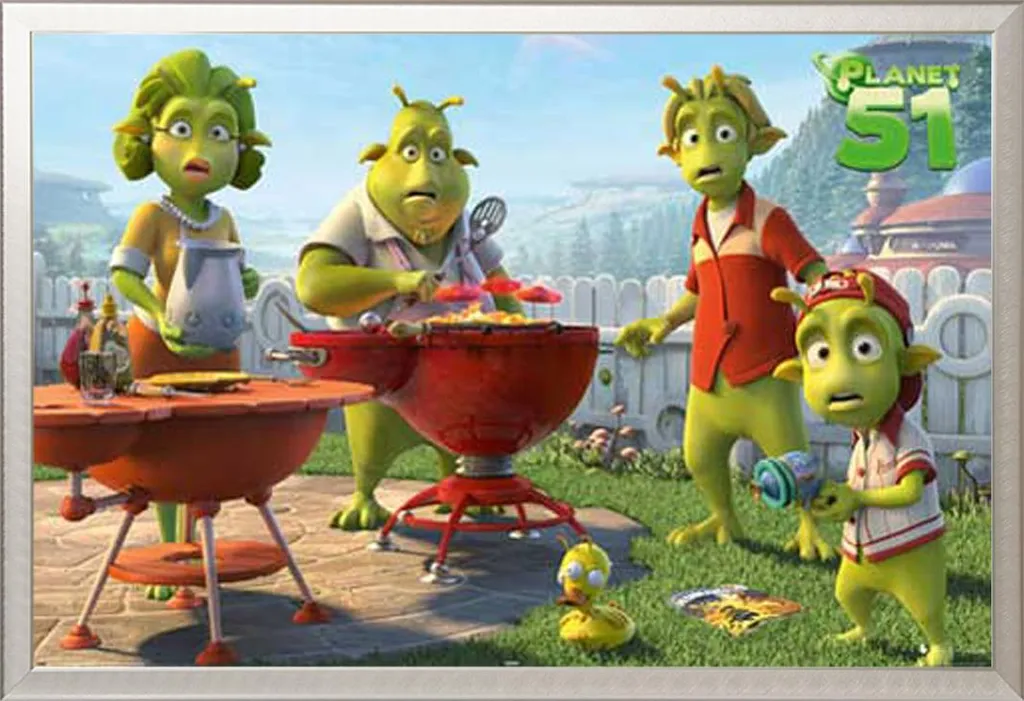 Planet 51 Poster BBQ + Cornice Shinsuke Maxi Alluminio Argento 61x91,5