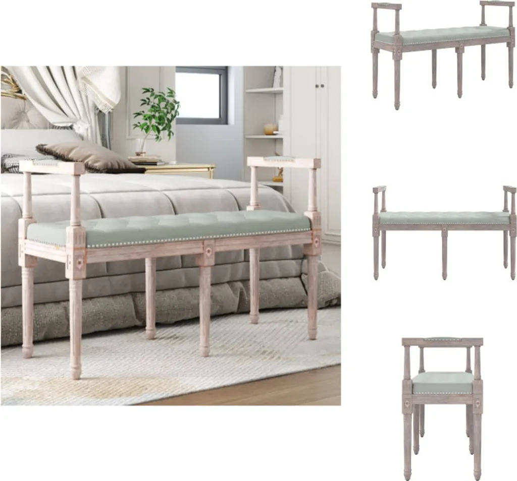 Banc de bout de lit gris clair 110 cm - Idéal pour chambre ou entrée chic