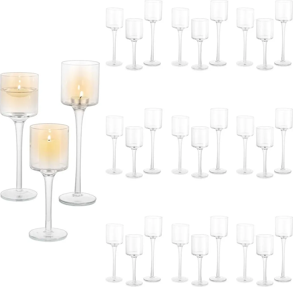 Lot de 30 Bougeoirs en Verre pour Bougies Chauffe-plat - Déco Mariage