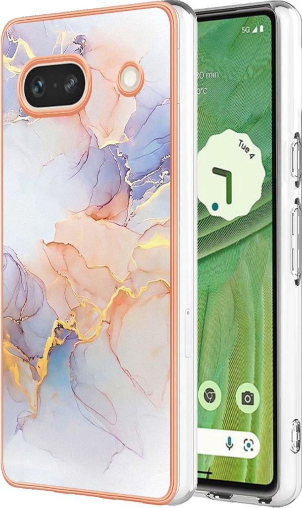 Hülle für Google Pixel 7A Muster TPU Silikon Stoßdämpfer Bumper Schutzhülle Grau