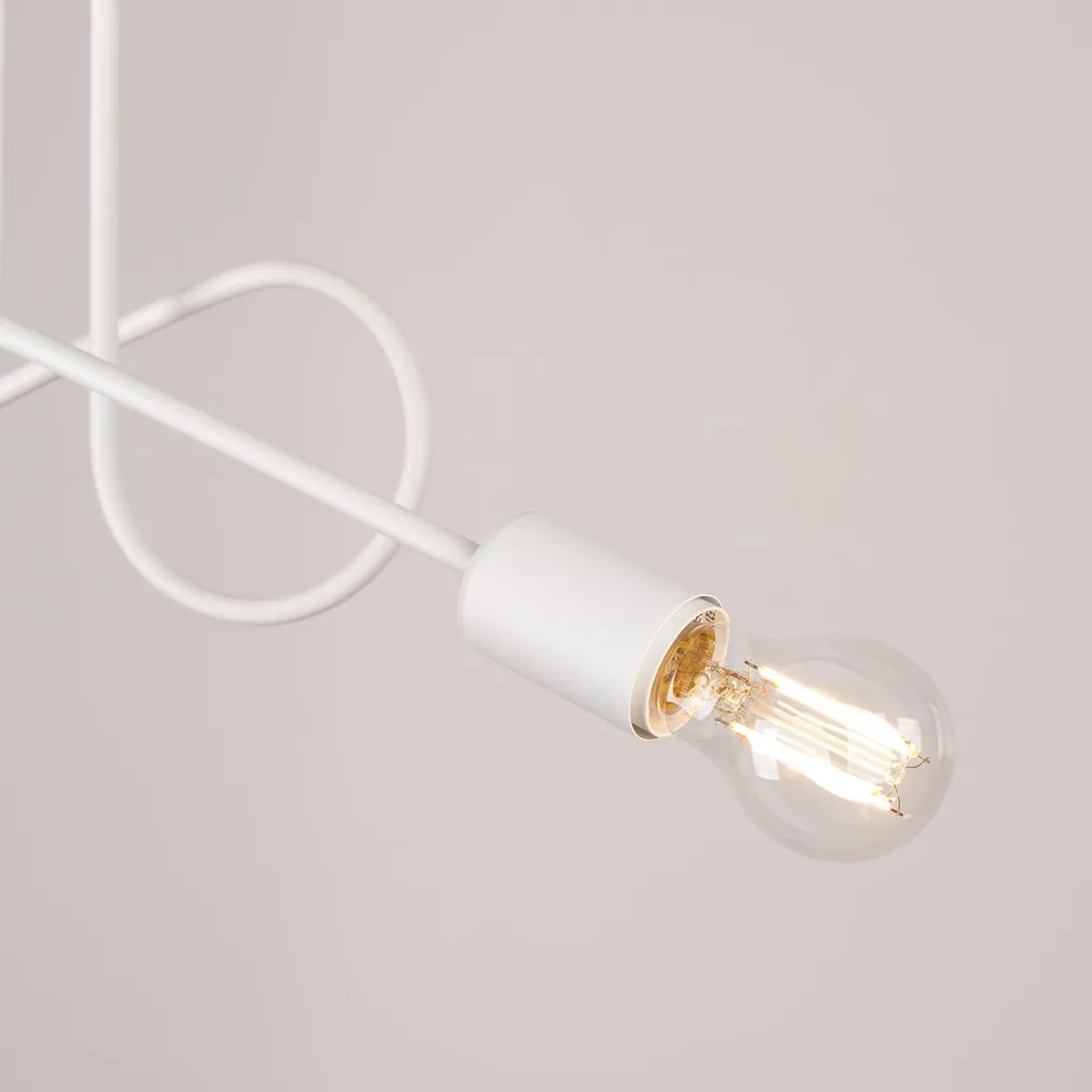 Lustre LOOP 2 Blanc Solution Éclairage Double E27 Acier Robuste - 18