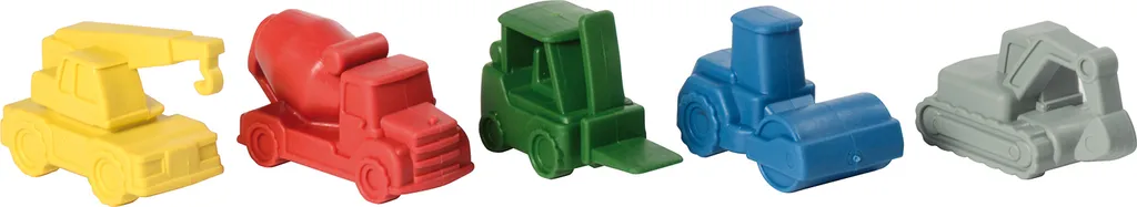 Jeu de comptage véhicules de chantier miniatures en plastique coloré