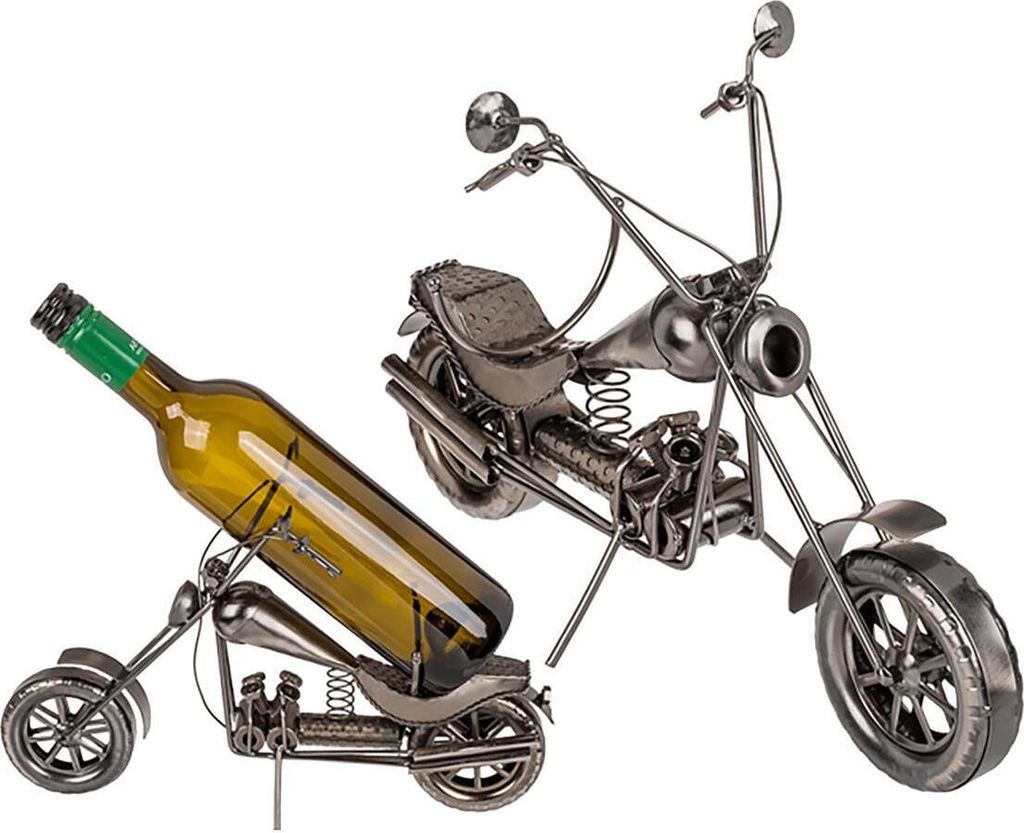 Chopper Motorrad Weinflaschenhalter aus Metall Produktbild 