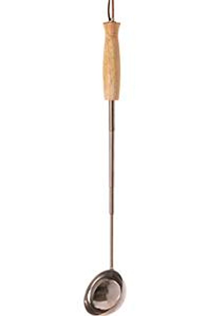 Finlax Teleskopkelle 22-70 cm finnische Saunakelle Aufgusskelle Edelstahl mit Holzgriff