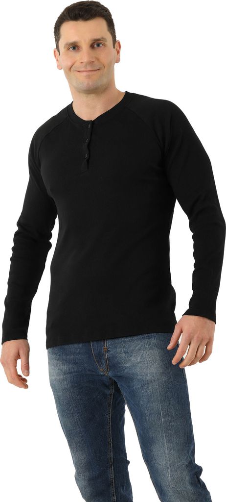 ALBERT KREUZ Langarmshirt Bio-Stretchbaumwolle gerippt Schwarz, 04/S